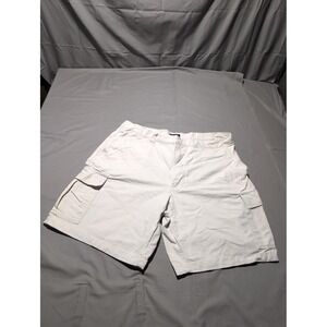 Dockers Khakis Cargo Shorts Mens 40 White Classic Cotton Pockets Outdoor Summer